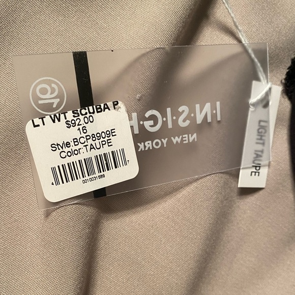 SALE 🌺 INSIGHT Light Weight Taupe Scuba Straight Pant NWT - Picture 7 of 12